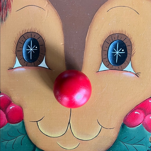 Hand Painted OOAK Rudolph Musical Box - Picture 3 of 5